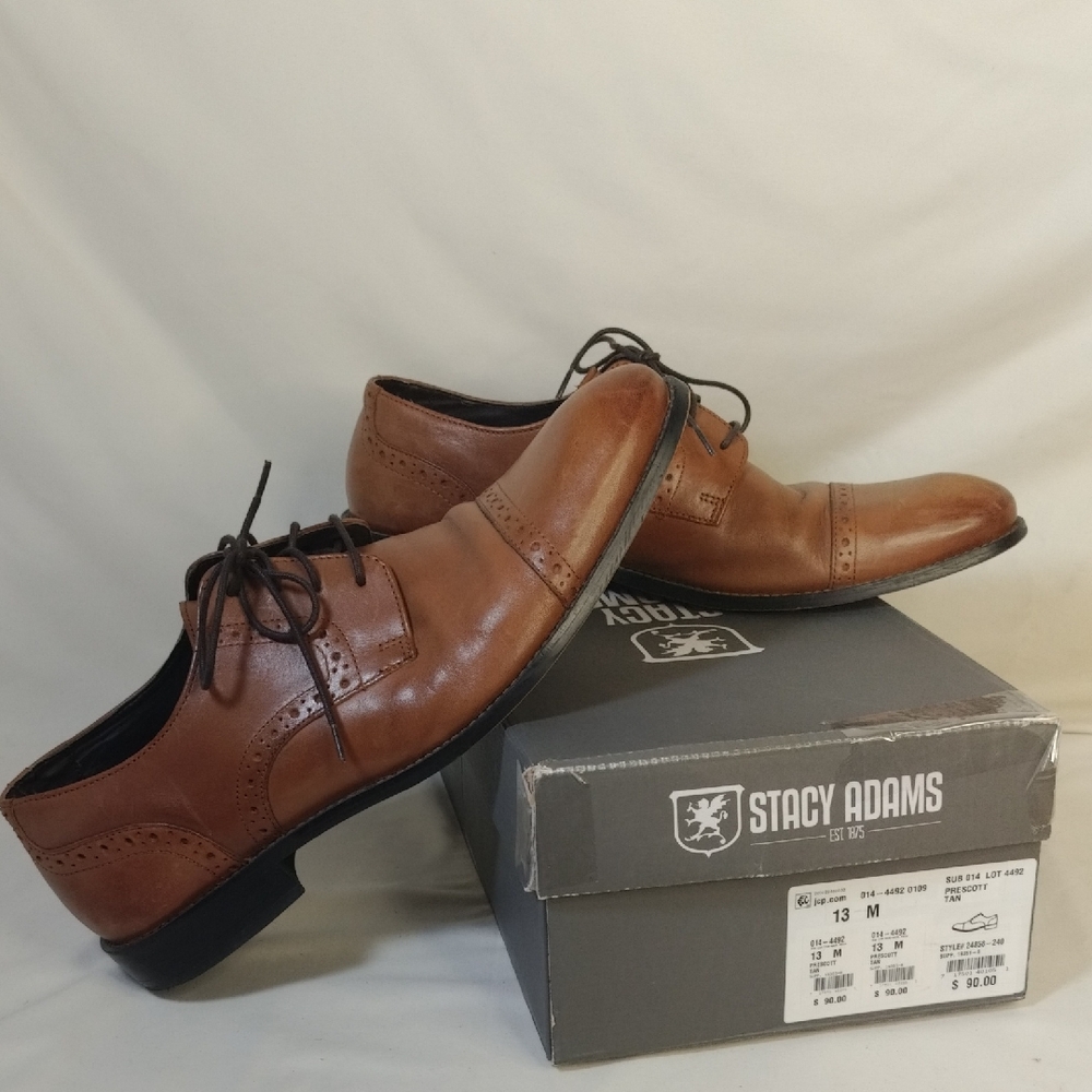 Stacy Adams Men's Tan Leather Oxfords